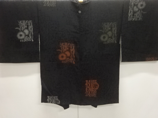 JAPANESE KIMONO / ANTIQUE TAISHO ROMAN MON KINSHA / LACQUERED LACQUER 